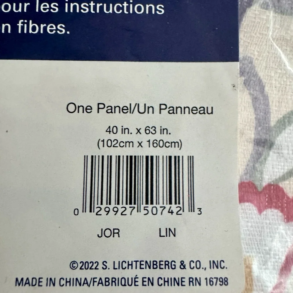 Sun Zero‎ Lichtenberg Floral Grommet Curtain 40x63in. Light Filtering 1 Panel
